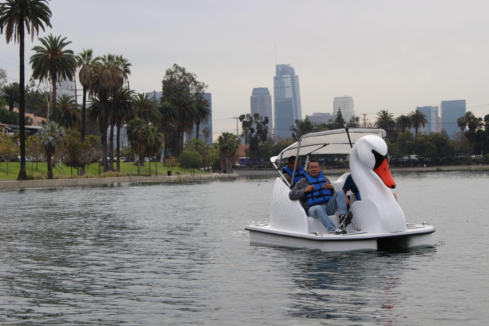 Swan boat rentals from Wheel Fun Rentals in Echo Park