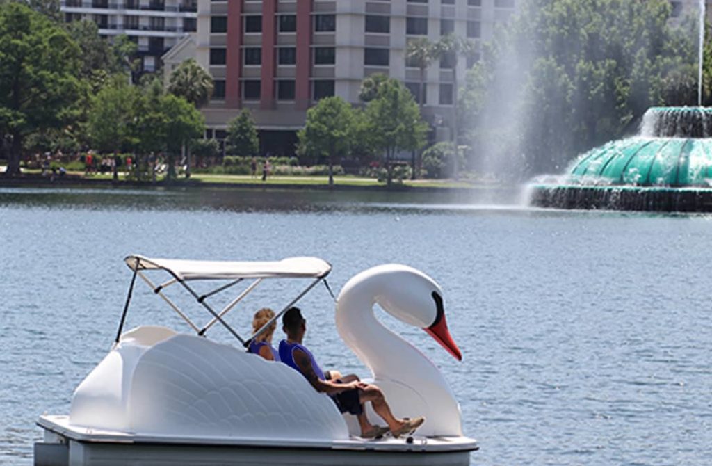 Swan boat rentals from Wheel Fun Rentals - Lake Balboa