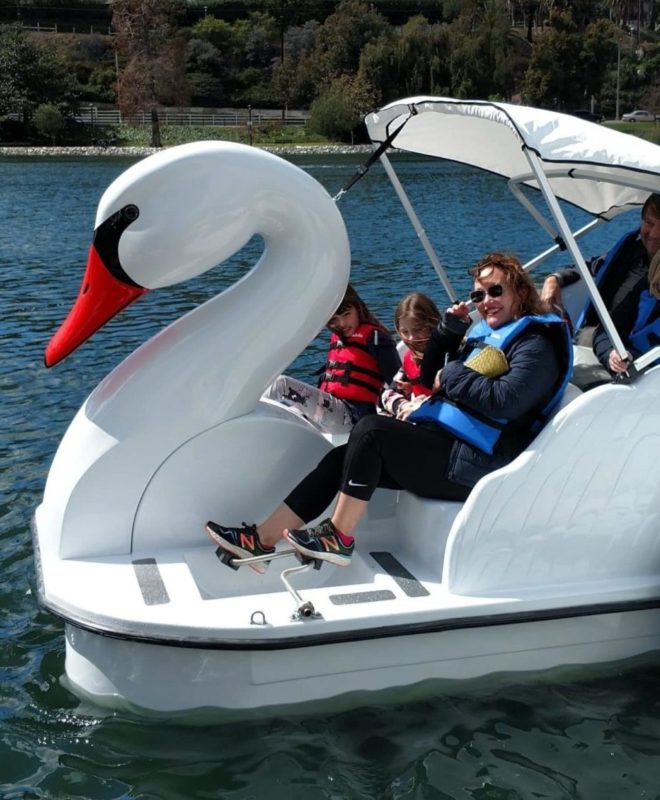 Family in a Swan Boat